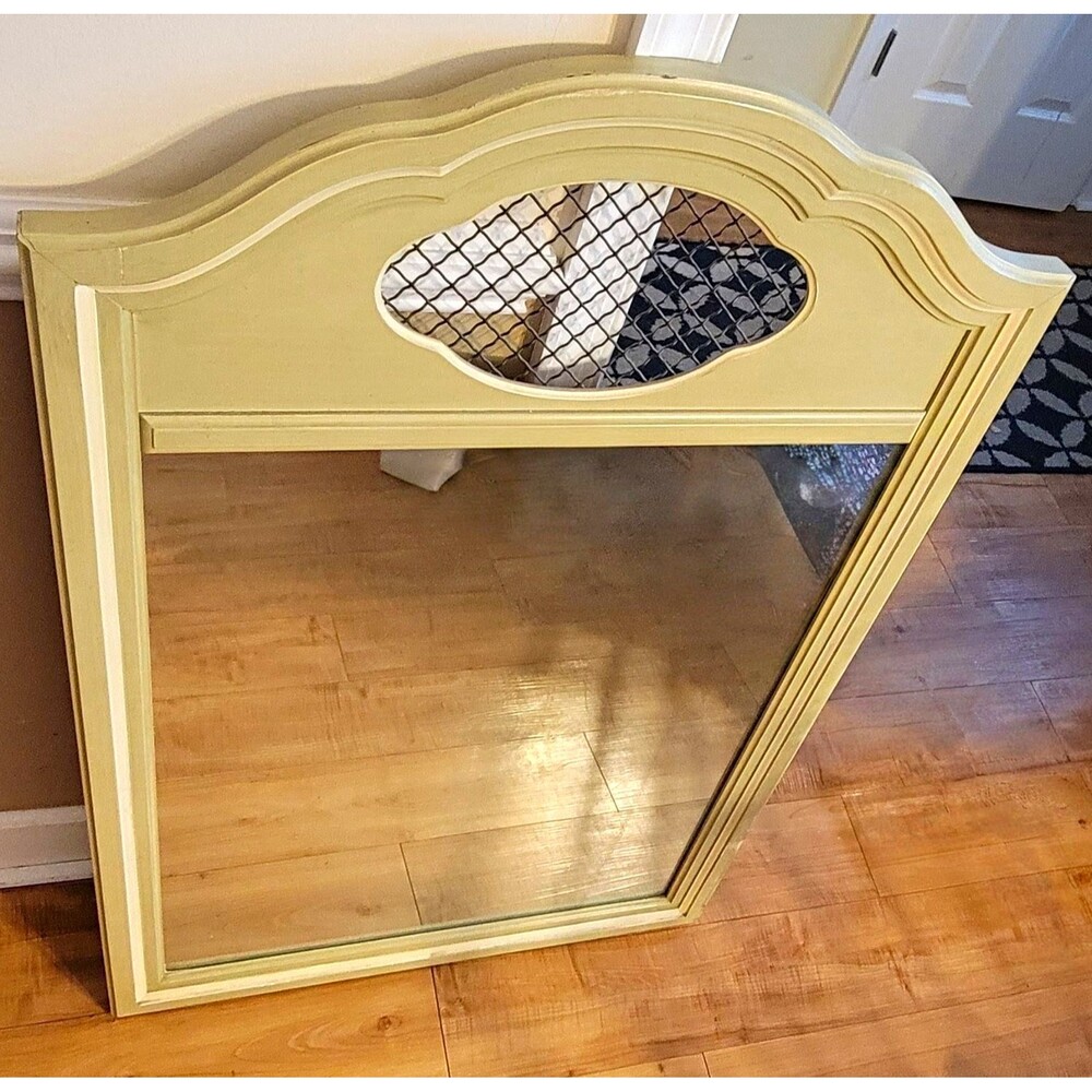 Harry Link Arched Cream Painted Wood Framed Wall Mirror 43x28 Vertical